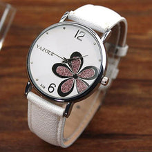 Womens Watches Flower Fashion Leather Analog Quartz Vogue Wrist Watch
