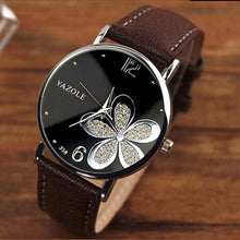Womens Watches Flower Fashion Leather Analog Quartz Vogue Wrist Watch