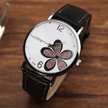 Womens Watches Flower Fashion Leather Analog Quartz Vogue Wrist Watch