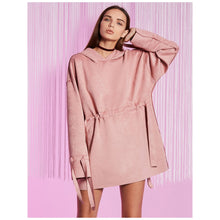 Asymmetrical Neck Pink Voguish Dating Tunic Dress